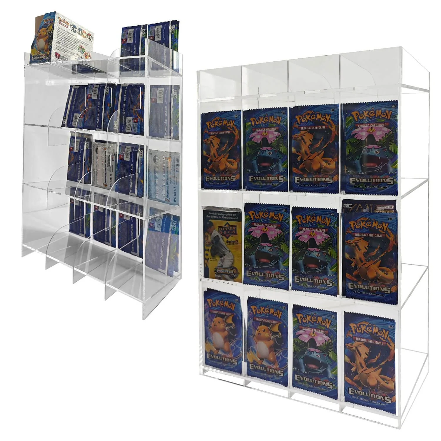 EVORETRO Acrylic Display Stand for Booster  DispenserPacks – Retail Counter Unit with Top Shelf - Image 10