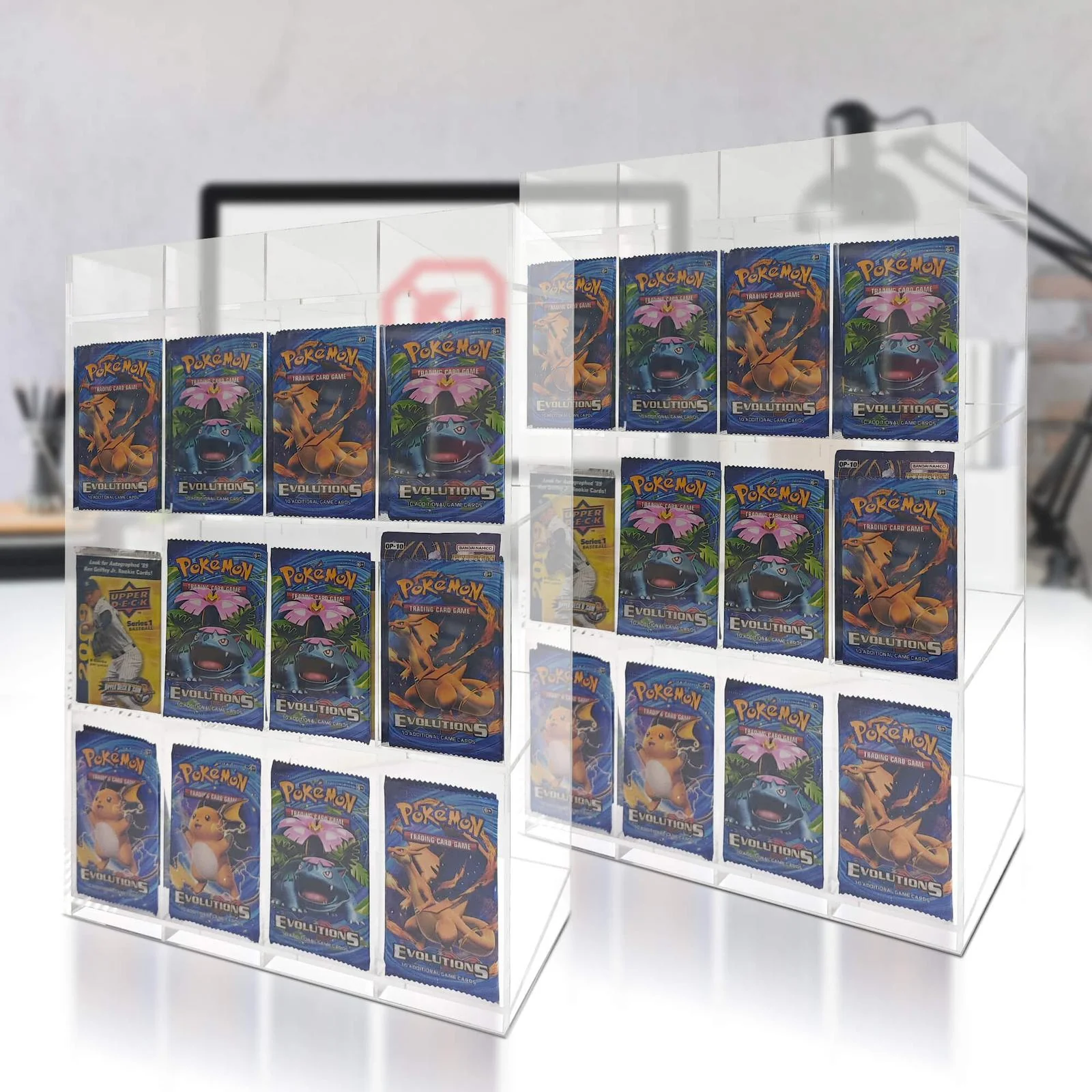 EVORETRO Acrylic Display Stand for Booster  DispenserPacks – Retail Counter Unit with Top Shelf - Image 16