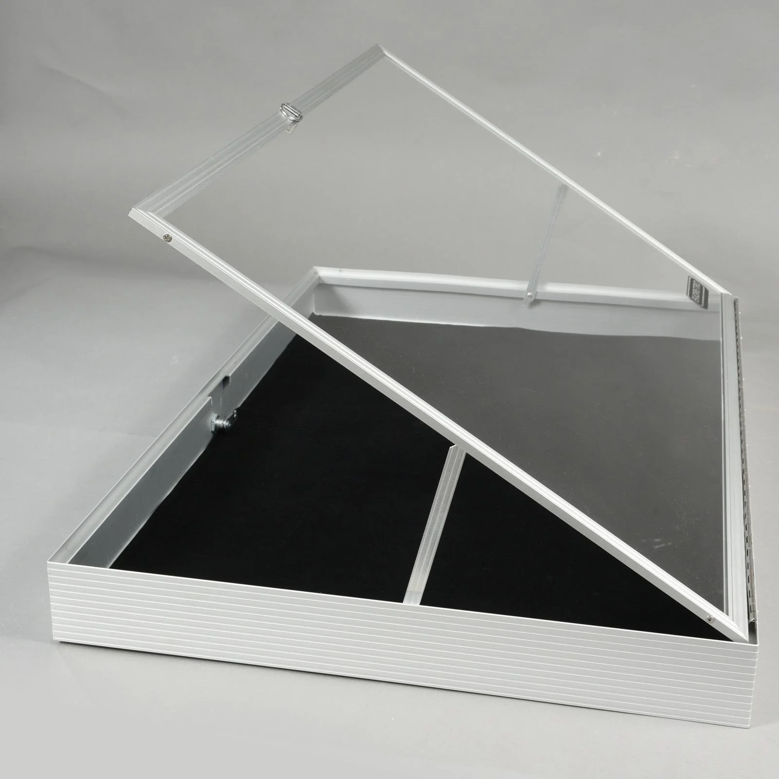 EVORETRO Lockable Display Case 36 x 24 x 4" Silver– Secure Showcase for Collectibles - Image 2