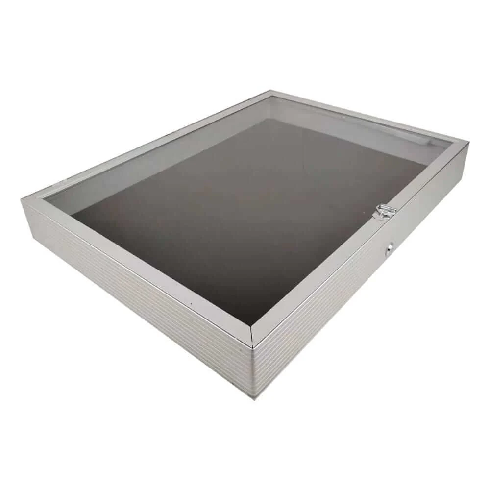 EVORETRO Lockable Display Case 36 x 24 x 4" Silver– Secure Showcase for Collectibles - Image 5