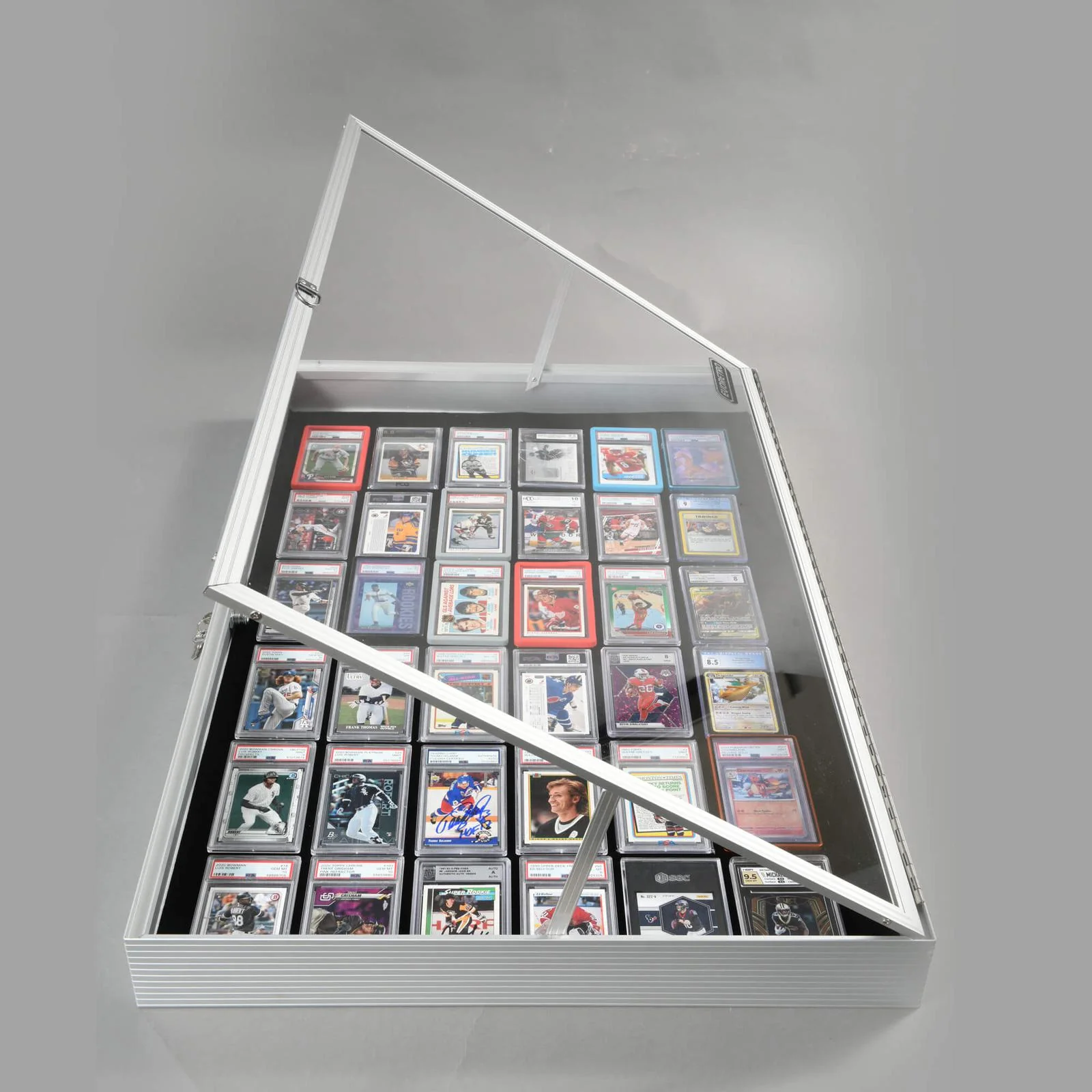 EVORETRO Lockable Display Case 36 x 24 x 4" Silver– Secure Showcase for Collectibles - Image 7