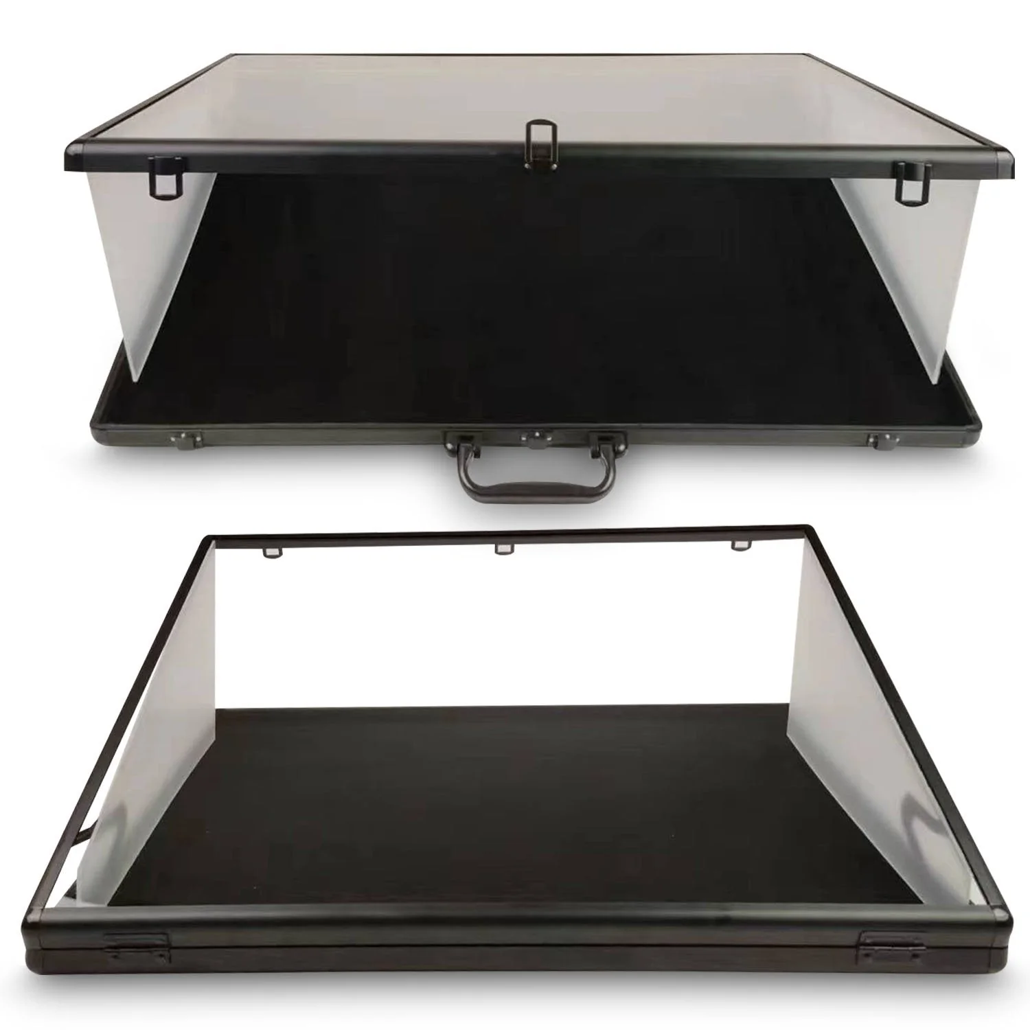 EVORETRO Lockable Showcase Display Case 36x24x1.65" Black – Secure & Stylish Storage for Collectibles