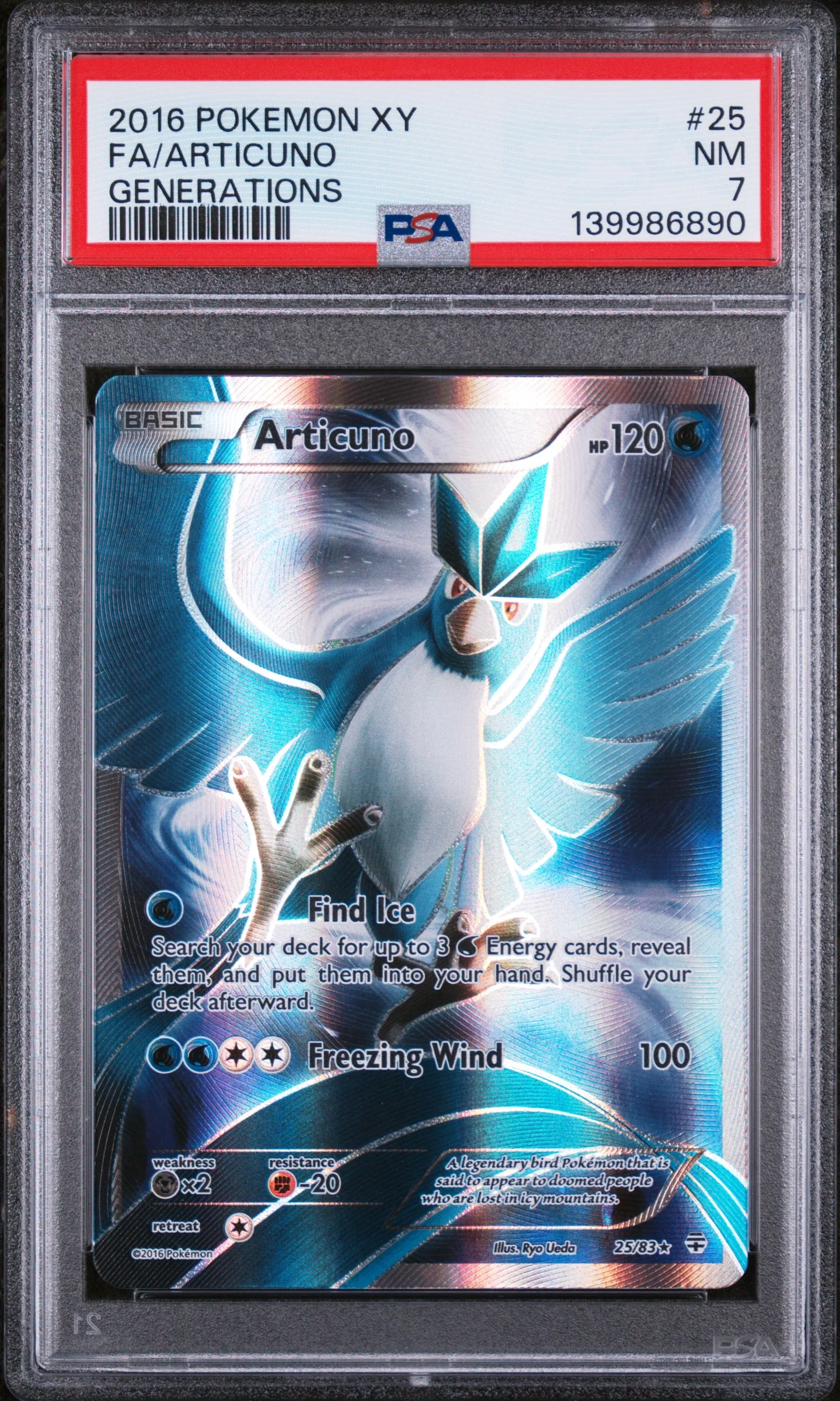 Pokemon TCG - Articuno Full Art (Generations) 25/83 PSA 7